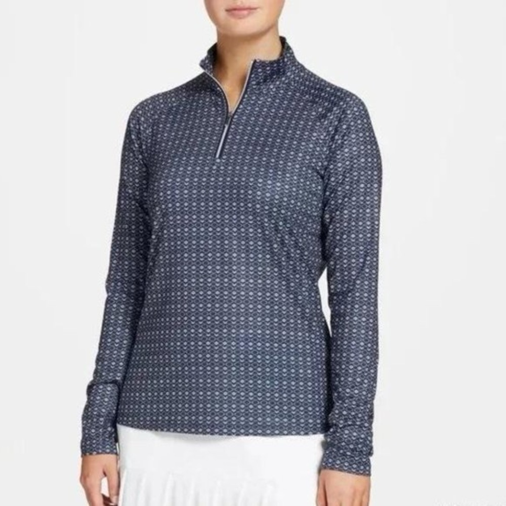 Lady Hagen Navy Blue Long Sleeve Quarter Zip Golf Shirt UPF 50+ Preppy Sporty XS